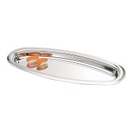 Travessa 59,6x25,6cm Aço Inox Para Peixe Rotonda